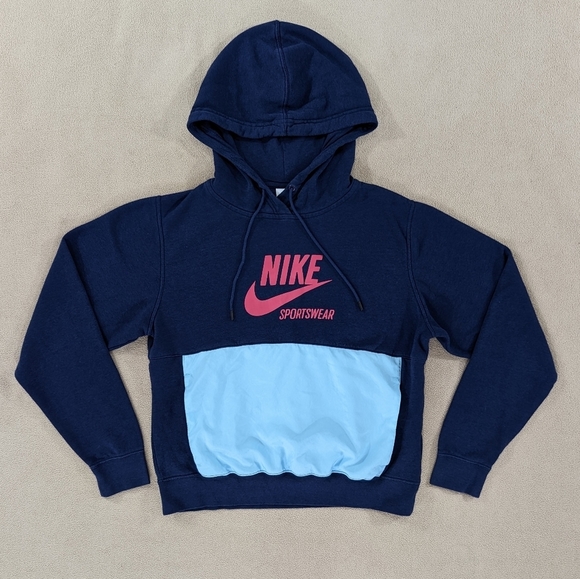 Nike Tops - Nike Hoodie Women's Small Blue Pink Pullover Sportswear